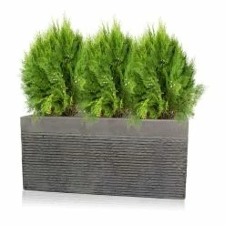 60cm Medium Light Grey Fibrecotta Brick Design Trough Planter - By Primrose™ 8 60cm Medium Light Grey Fibrecotta Brick Design Trough Planter - By Primrose™ -Outdoor PLANTERS Shop PP4507M add image 2 999c