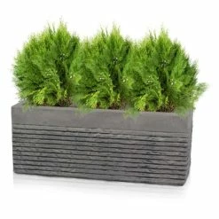 50cm Small Light Grey Fibrecotta Brick Design Trough Planter - By Primrose™ 8 50cm Small Light Grey Fibrecotta Brick Design Trough Planter - By Primrose™ -Outdoor PLANTERS Shop PP4507S add image 2 b244