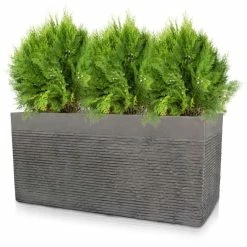 1m Extra Large Light Grey Fibrecotta Brick Design Trough Planter - By Primrose™ -Outdoor PLANTERS Shop PP4507XL add image 2 94c5