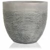H39cm Large Light Grey Fibrecotta Brick Design Egg-Shaped Planter - By Primrose™