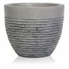 H21cm Small Light Grey Fibrecotta Brick Design Egg-Shaped Pot - By Primrose™