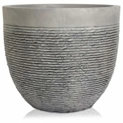 H46cm Extra Large Light Grey Fibrecotta Brick Design Egg-Shaped Planter - By Primrose™