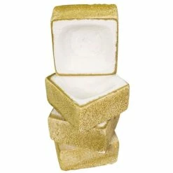 90cm Polystone Embossed Geometric Sandy Brown Trough Planter - By Primrose™ -Outdoor PLANTERS Shop PP4739 add image 5 8622