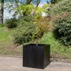 H75cm Jumbo Stone Composite Cube Planter in Black