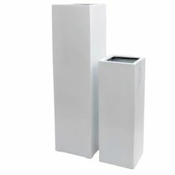 H1m Large Stone Composite High Cube Planter in White -Outdoor PLANTERS Shop PP5021WL add image 2 9eb3