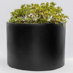 85cm XL Stone Composite Low Cylinder Planter in Black -Outdoor PLANTERS Shop PP5022BXL add image 2 359e