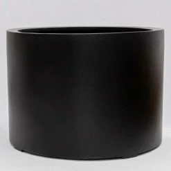 85cm XL Stone Composite Low Cylinder Planter in Black