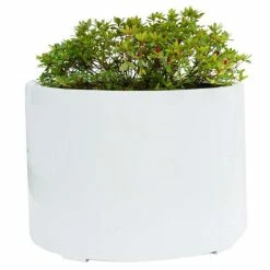 85cm XL Stone Composite Low Cylinder Planter in White -Outdoor PLANTERS Shop PP5022WXL add image 2 6591