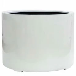 85cm XL Stone Composite Low Cylinder Planter in White