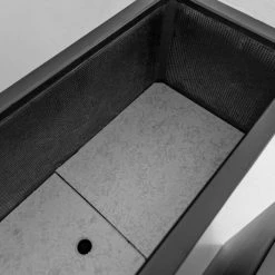 H80cm Large Stone Composite Tall Trough Planter in Black -Outdoor PLANTERS Shop PP5023BL add image 2 85e9