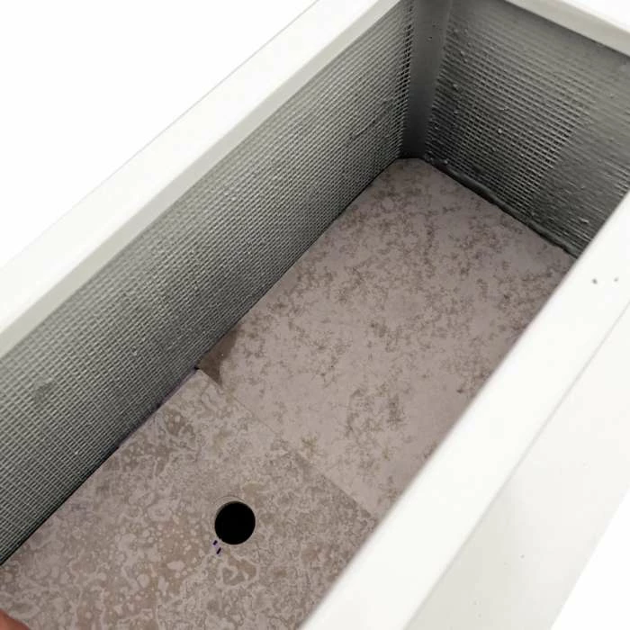 H72cm Large Stone Composite Tall Trough Planter in White 3 H72cm Large Stone Composite Tall Trough Planter in White - Image 3