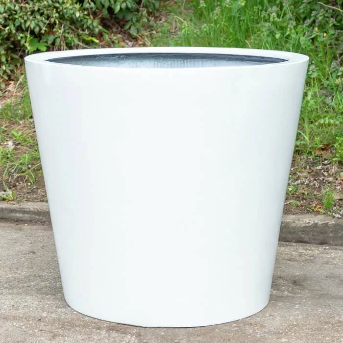 H73cm Large Classic Stone Composite Planter in White 1 H73cm Large Classic Stone Composite Planter in White