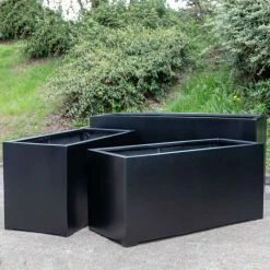 1.2m XL Stone Composite Trough Planter in Black -Outdoor PLANTERS Shop PP5025BXL add image 2 1273