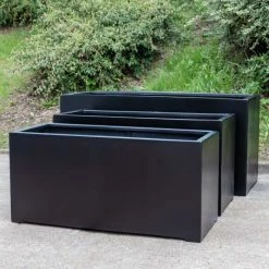 1.2m XL Stone Composite Trough Planter in Black -Outdoor PLANTERS Shop PP5025BXL add image 3 802d