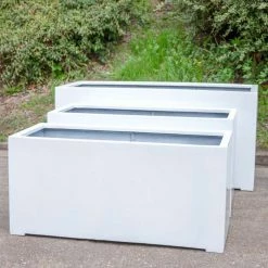 1.2m Large Stone Composite Trough Planter in White -Outdoor PLANTERS Shop PP5025WL add image 3 0d15