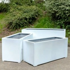 1.2m XL Stone Composite Trough Planter in White -Outdoor PLANTERS Shop PP5025WXL add image 4 9c10