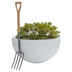 90cm Large Stone Composite Low Bowl Planter in White 7 90cm Large Stone Composite Low Bowl Planter in White -Outdoor PLANTERS Shop PP5028WL add image 2 2f43