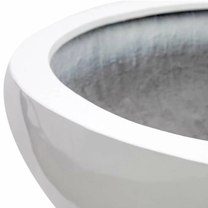 90cm Large Stone Composite Low Bowl Planter in White 5 90cm Large Stone Composite Low Bowl Planter in White - Image 5