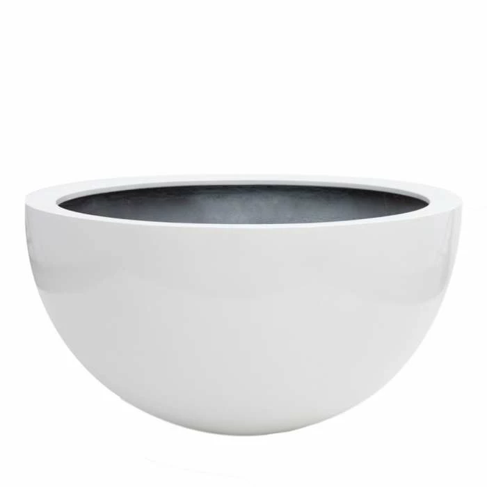 90cm Large Stone Composite Low Bowl Planter in White 1 90cm Large Stone Composite Low Bowl Planter in White