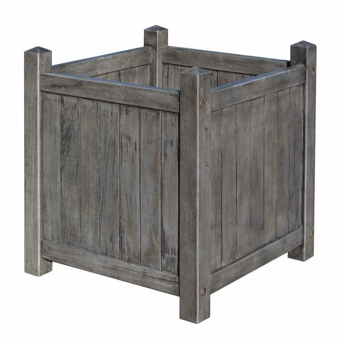 48.5cm Alderley Grey Square Hardwood Planter Planter by Rowlinson® 2 48.5cm Alderley Grey Square Hardwood Planter Planter by Rowlinson® - Image 2