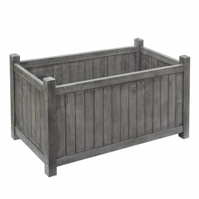 80cm Alderley Grey Rectangular Hardwood Planter by Rowlinson® 3 80cm Alderley Grey Rectangular Hardwood Planter by Rowlinson® - Image 3