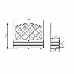 6ft Wooden Venice Trough and Trellis Planter -Outdoor PLANTERS Shop PP6091 add image 3 6a34