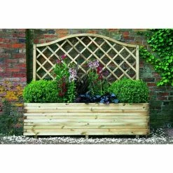 6ft Wooden Venice Trough and Trellis Planter -Outdoor PLANTERS Shop PP6091 add image 4 5b80
