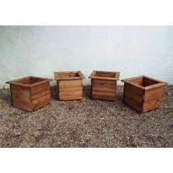 Charles Taylor Wooden Garden Set of 4 47cm x 38.5cm Square Planters -Outdoor PLANTERS Shop PP6094 add image 1 f38a