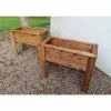 Charles Taylor Wooden Garden Set of 2 82cm x 72cm Raised Wiltshire Troughs