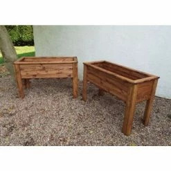 Charles Taylor Wooden Garden Set of 2 109cm x 72cm Raised Wiltshire Troughs