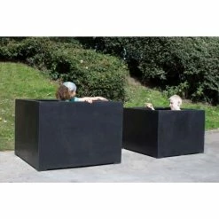 L100cm Titanic Polystone Cube Planter -Outdoor PLANTERS Shop PP7757 add image 4 037a