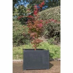 70cm Titanic Black Polystone Cube Planter -Outdoor PLANTERS Shop PP7759 add image 1 22e7