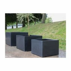 70cm Titanic Black Polystone Cube Planter -Outdoor PLANTERS Shop PP7759 add image 2 13a9
