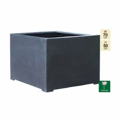 70cm Titanic Black Polystone Cube Planter -Outdoor PLANTERS Shop PP7759 add image 6 a4b2