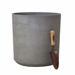 H43cm Volcanic Grey Cylinder Planter - By Primrose™ -Outdoor PLANTERS Shop PP7784 add image 1 97d9
