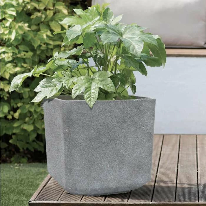 H43cm Volcanic Grey Square Planter - By Primrose™ 1 H43cm Volcanic Grey Square Planter - By Primrose™