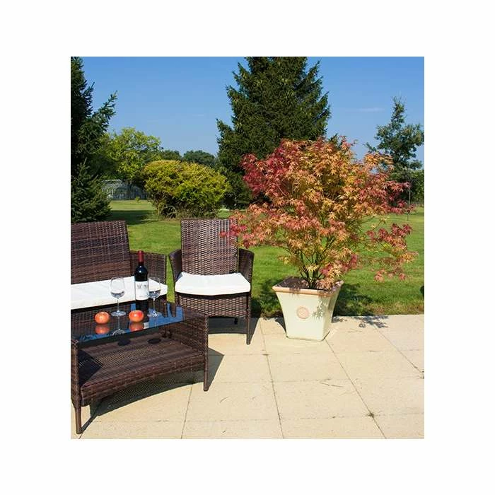 44cm Tuscan Flared Square Planter in Light Pistachio with Terracotta 2 44cm Tuscan Flared Square Planter in Light Pistachio with Terracotta - Image 2