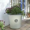 56cm Tuscan Round Planter in White with Grey