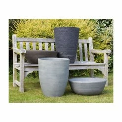 H23cm Cortina Wood Effect Bowl Planter - By Primrose™ -Outdoor PLANTERS Shop PP7857 add image 4 2e47