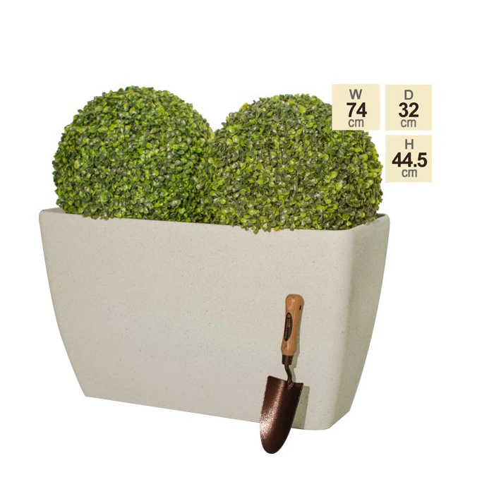 75cm Stone Effect Trough in White - By Primrose™ 4 75cm Stone Effect Trough in White - By Primrose™ - Image 4