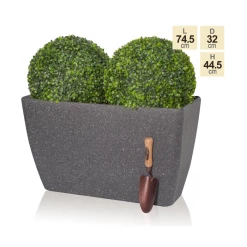 75cm Stone Effect Trough in Baltic Grey - By Primrose™ -Outdoor PLANTERS Shop PP7860 main image 96a2