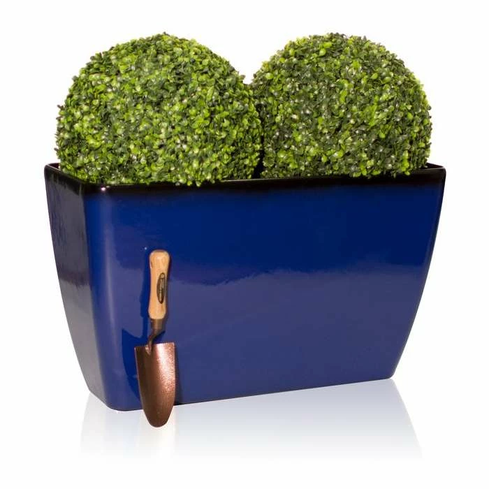 59cm Royal Blue Glaze Effect Trough Planter - By Primrose™ 1 59cm Royal Blue Glaze Effect Trough Planter - By Primrose™