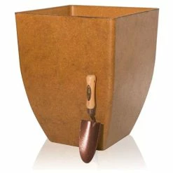 52cm Aged Rust Square Planter - By Primrose™