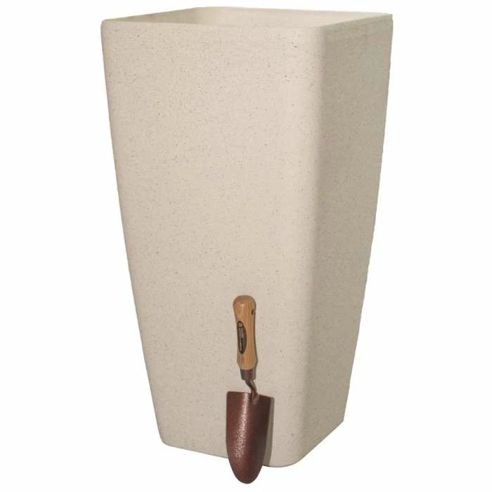 76cm White Stone Effect Flared Square Planter - By Primrose™ 3 76cm White Stone Effect Flared Square Planter - By Primrose™ - Image 3