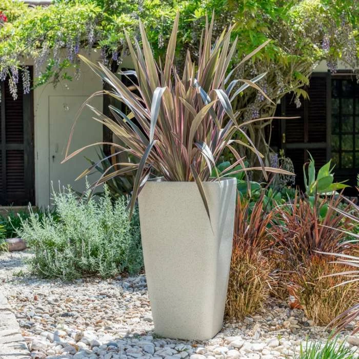 76cm White Stone Effect Flared Square Planter - By Primrose™ 1 76cm White Stone Effect Flared Square Planter - By Primrose™