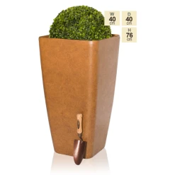 76cm Aged Rust Flared Square Planter - By Primrose™ -Outdoor PLANTERS Shop PP7871 main image 111d