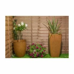 55cm Aged Rust Effect Bowl Planter - By Primrose™ -Outdoor PLANTERS Shop PP7879 add image 2 04f1