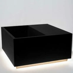 92cm Black Fibrecotta Square Planter with LED Lights -Outdoor PLANTERS Shop PP7921 add image 4 07d5