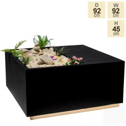 92cm Black Fibrecotta Square Planter with LED Lights -Outdoor PLANTERS Shop PP7921 main image 5f0a
