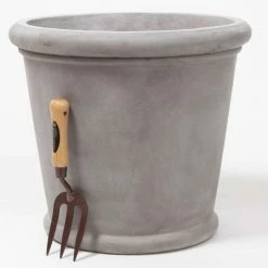 60cm Classic Rim Concrete Round Planter - Large